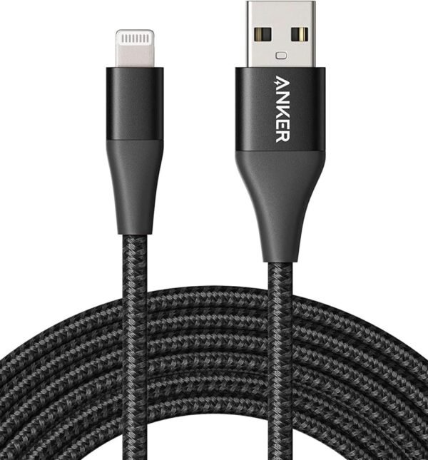 LyR39sddc3Z5j1aWETFWK4McBcEfcK3uZvABUGWq.jpg كيبل قماش مدخل Lightning مقاوم للقطع من شركة Anker معتمد من شركة Apple بطول 1.8m